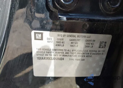 2018 Cadillac Ats Standard z USA, uszkodzony, nr VIN 1G6AA5RX2J0126024